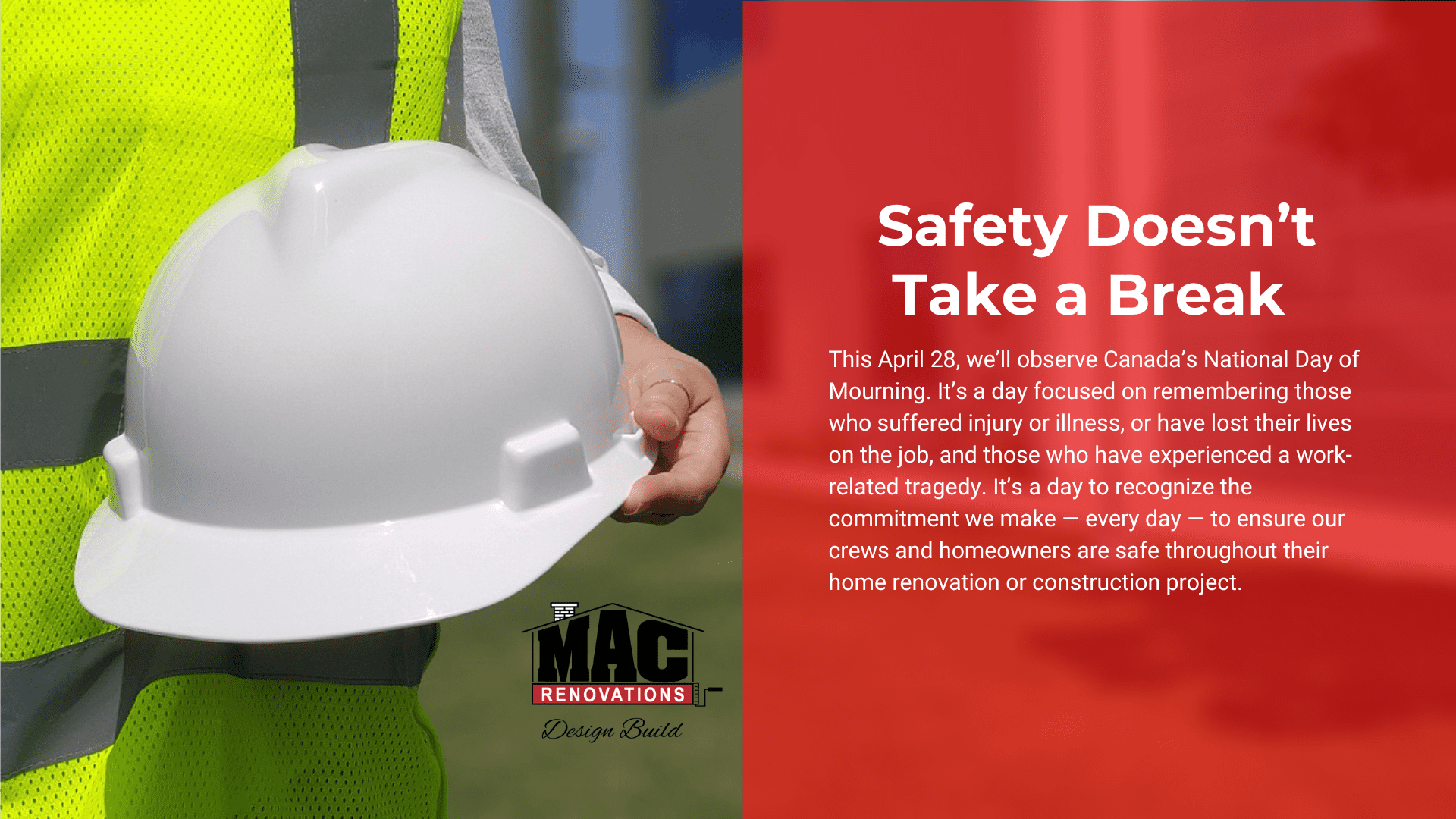 Safety Doesn’t Take a Break at MAC Renovations | MAC Renovations - Victoria's Trusted Renovation Team
